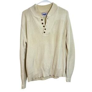 American Vintage Bar Harbor Knits Cream Popover Sweater Mens SIze Medium